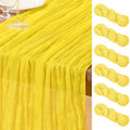 DeZerlor Lemon Yellow Cheesecloth Table Runners 6 Pack Summer Boho Runners by DeZerlor