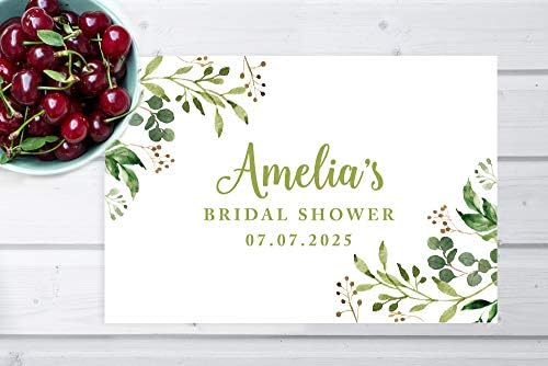 Andaz Press Custom Personalized Disposable Paper Placemats, 12 x 18 Inch, Set of 25, Custom Bridal Shower Greenery, Tableware, Dining, Tabletop, Table Setting for Wedding, Bridal Shower - Image 4