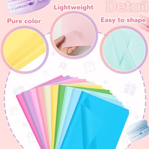 500 Sheets Pastel Tissue Paper Bulk 15 x 20 Inch for Fall Classroom Crafts - Image 4