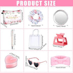 Dansydaisy 6 Sets Baby Shower Prizes for Game Winners Cosmetic Bags Sunglasses Hair Scrunchies Mirrors Pens Claw Clips Hair Headbands Candles Gift Bag for Baby Shower Wedding Bridal Shower Game Favors - Image 3