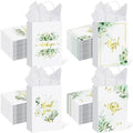 Colarr 60 Pack Thank You Gift Bags with Tissue Paper Gold Thank You Paper Bags with Handles Greenery Gift Pouches for Wedding Birthday Baby Shower Party Favor Supplies,8.2 x 5.9 x 3.1 Inch (Greenery) by Colarr
