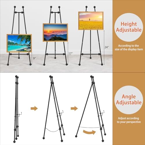 Heavy Duty Large Easel Stand for Mirror Display Wedding Sign(Black 47'') - Image 2