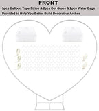 LANGXUN Large Size Metal Balloon Arch Kit, Wedding Heart Arch Stand, Love Balloon Column Arch Frame for Wedding, Bridal, Valentine's Day, Engagement and Birthday Party Supplies (White) - Image 3