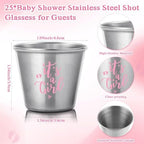 Vesici Baby Shower Party Favors Bottle Openers Keychains, 25 Sets, Girl - Image 2