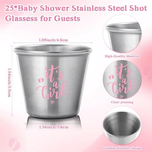 Vesici Baby Shower Party Favors Bottle Openers Keychains, 25 Sets, Girl - Image 2