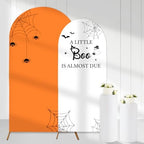 Serencatcher Halloween Baby Shower Arch Backdrop Covers 7.2FT 6FT Orange by Serencatcher
