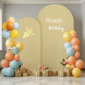Khaki Arch Backdrop Cover 2 Set - 6.6FT, 5FT Spandex Fitted Wedding Arch Stand Covers Round Top Chiara Arch Backdrop Stands Cover for Birthday Parties Banquet Photo Background Decoration by WishCare