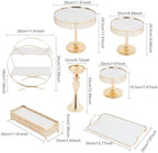 8 Pcs Cake Display with Mirror, Wedding Crystal Cake Stands for Reception - Image 3
