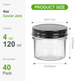 40 Pack 4 oz Glass Jars with Black Lids - Image 2