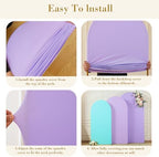Blue and Purple Arch Cover 3 Set-7.2FT, 6.6FT, 6FT Arch Backdrop Cover Spandex Fitted 2- Color Fabric Stand Covers for Baby Shower Mermaid Theme Birthday Party Wedding Photo Background Decorations - Image 6
