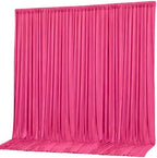 10x10ft Hot Pink Backdrop Curtain Panels for Parties - Wrinkle Free Polyester Photo Curtain Backdrop Wedding Back Drop Fabric Drapes for Party Decorations Background for Photography by WishCare