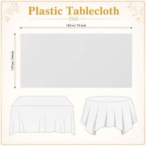 Newwiee 72 Pack Colorful Plastic Tablecloths Bulk 54" x 72" - Image 2