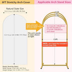 Wedding Arch Backdrop Cover 7.2FT, 6FT Spandex Fitted White Arch Covers 2 Set Round Top Chiara Arches Backdrop Cover for Wedding Birthday Party Ceremony Banquet Decoration - Image 3