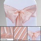 Babenest 50pcs Satin Chair Sashes Ties for Party Wedding, Champagne - Image 7
