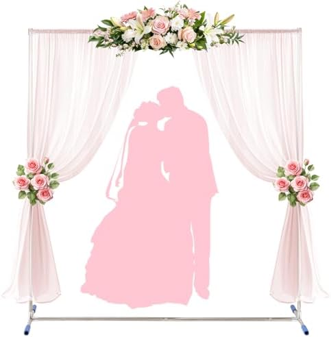 Wedding Arch,7 x 6 FT Metal Arch Backdrop Stand with Support Feet Base,Square Arched Frame for Birthday Party Ceremony Event Balloon Arches Decoration by Daneried