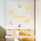 CRYPTONITE Butterflies Baby Room Decor | Custom Name Wall Decal | Butterfly Decorations for Bedroom Decor | Fully Customizable and Non-Toxic | Wall Decor Nursery Wall Decal (Wide 42"x 26" Height) - Image 7