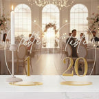 Wedding Table Number 1-20 with Stand,Gold Arched Acrylic Sign with Holder for Wedding Reception,Centerpiece,Anniversary - Image 6