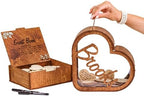 Personalized Wedding Guest Book Alternative - Rustic Wedding Decorations for Reception Inside Outside Wooden Wedding Keepsake Box - 2B1 Wedding Heart Guest Book Drop Box for Bridal Baby Shower Party by 2B1WEDDING