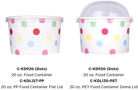 Karat [20oz - 600 ct] Paper Ice Cream Cups & Soup Bowls for Hot/ Cold Food - Ideal for Soup, Ice Cream, Gelato, Yogurt and Snacks - Dots - Image 4
