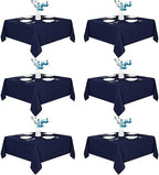 Fitable 6 Pack Navy Square Tablecloths 70x70 Inch for 2-4 Ft Tables by Fitable