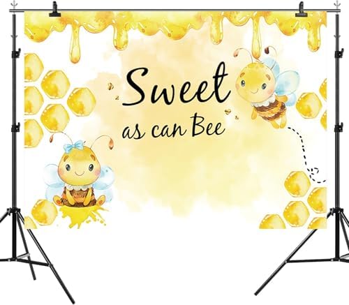 12x8ft Baby Shower Backdrop Sweet as Can Bee Photography Background Honeycomb Honey Yellow Bumblebee Boys Girls Kids Birthday Party Banner Decorations Newborn Gender Reveal Photo Booth Prop - Image 6