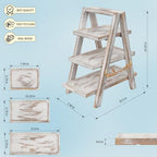Flenpptly Wooden Cupcake Stand, 3 Tier Cupcake Display Stand, White - Image 2