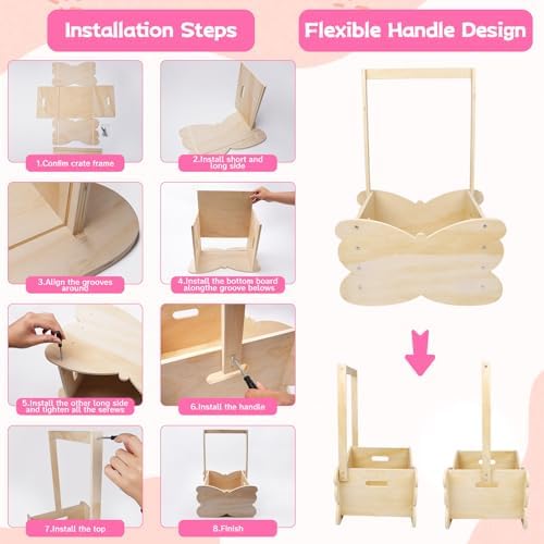 Wooden Baby Shower Crate Closet, Baby Shower Basket - Image 4