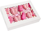 TOMNK 30pcs Cookie Boxes with Window,14x10x2.5 In White Treat Boxes by TOMNK