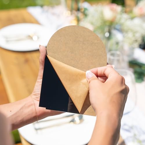Black Arch Wedding Table Numbers with Stands 1-15, 5x7 Inch Black Acrylic Arch Sign with Holder, Arched Acrylic Table Numbers for Wedding Reception (1-15, 5"x7") - Image 2