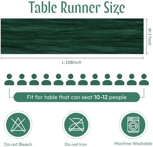 25 Pack Emerald Green Cheesecloth Table Runner 17 x 108 Inch Gauze Table Runner Fabric Semi Sheer Cheese Cloth Table Runner Bulk for Rustic Romantic Wedding Baby Shower Table Decoration - Image 2