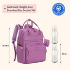 BabbleRoo Diaper Bag Backpack - Baby Essentials Travel Tote - Multi Function Water Resistant Diaper Bag, Travel Essentials Baby Bag with Changing Pad, Stroller Straps & Pacifier Case - Unisex, Purple - Image 3
