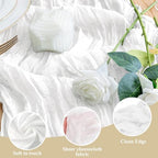 Wokceer Cheesecloth Table Runner Ivory 10FT Boho Gauze Runner, 12 Pack - Image 3