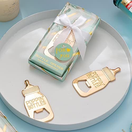 24 Pieces Baby Bottle Openers Shower Favoris, Gifts, Decorations, or Souvenir Guest Gift Boxes, Poppin Design for Baby Boys or Girls (24 Pack Green) - Image 5