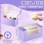 Ireer 60 Pcs 8x4x4 Inch Bakery Boxes with Window for Bread, Purple - Image 2