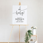 Andaz Press Custom Large Baby Shower Welcome Sign, 16" x 20", Minimal Oh Baby! Personalized Canvas Welcome Sign, Signage, Gender-Neutral Canvas Sign for Baby Sprinkle, Fall Baby Shower Decorations - Image 2
