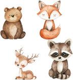 Honoson 4 Pcs Large 30" Woodland Animals Baby Shower Decorations Cardboard Cutouts, Forest Animals Birthday Party Supplies Standup Yard Signs for Lawn Classroom Decor Wild One Photo Props - Image 2