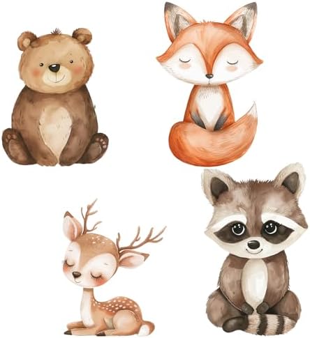 Honoson 4 Pcs Large 30" Woodland Animals Baby Shower Decorations Cardboard Cutouts, Forest Animals Birthday Party Supplies Standup Yard Signs for Lawn Classroom Decor Wild One Photo Props - Image 2