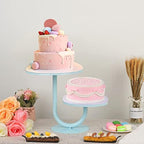 2 Tier Cake Stand, Metal Cupcake Stand Dessert Display Trays of 10/8 Inch, Tall Cake Stand for Wedding, Baby Shower, Home Decor, Throw Events and Parties (Blue) - Image 5