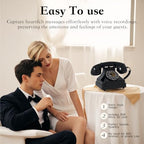 Audio Guest Book Wedding Phone,Audio Guestbook Phone Vintage Style Audio Message Voicemail for Graduation Retirement Party Birthdays Baby Shower Special Occasions (Black) - Image 3