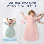 Rayon Made from Bamboo Sleep Sack 12-18 Months, Detachable Sleeves - Adjustable Warmth to Prevent Overheating, 1.0 TOG Breathable Wearable Blanket Toddler Sleeping Bag, Safe for Night Sleep - Image 3