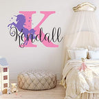 Nursery Unicorn Custom Name and Initial Wall Decal Sticker, Girls Name Decor, Girls Nursery Decor, Personalized, Plus Free Hello Door Decal (M) by DecorDesignsDecals