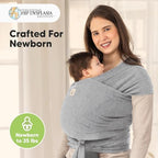 KeaBabies Baby Wrap Carrier, All in 1 Original Baby Carrier (Classic Gray) - Image 2