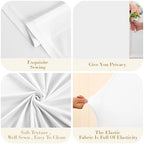 White Square Arch Backdrop Cover 8x8FT, Double-Sided Stretchy Spandex Fabric Fits Square Arch Backdrop Stand, White Background Backdrop for Wedding Baby Shower Birthday Party Decorations - Image 4