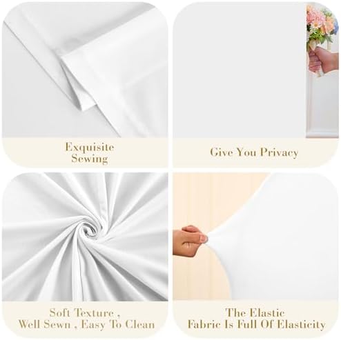 White Square Arch Backdrop Cover 8x8FT, Double-Sided Stretchy Spandex Fabric Fits Square Arch Backdrop Stand, White Background Backdrop for Wedding Baby Shower Birthday Party Decorations - Image 4