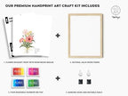 TwoDays Flower Bouquet Handprint Art Craft DIY Kit, Unique Gifts for Mom From Daughter or Son for Mother's Day Birthday Christmas, Gift for Grandma.(12" X 16", With Wood Frame) - Image 2