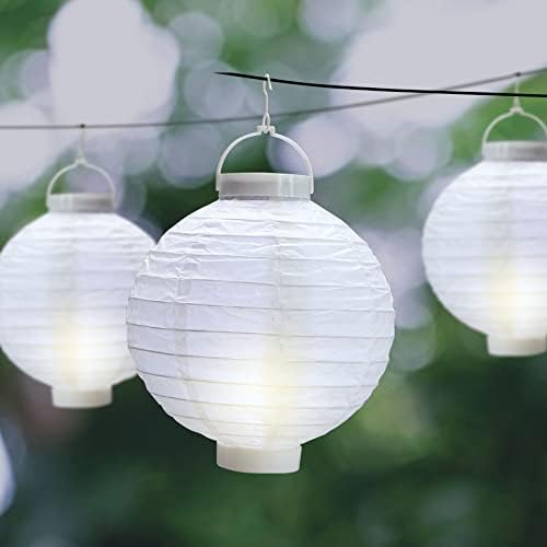 Ashland 8" White Paper Lantern Set - Image 2