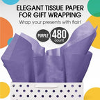 Party Solids Purple Tissue Paper for Gift Bags 20" X 30" 480 Sheets - Image 4
