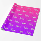 MyPupSocks Personalized Logo Wrapping Paper, Gradient Pink And Purple Custom Funny Name Wrapping Paper Roll for Boys Girls Baby Shower Anniversary Birthday Christmas Gift 58x23 Inch 5 Rolls - Image 2