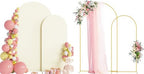 Wokceer Wedding Arch Backdrop Stand and Cover Set of 2,Arch and Ivory Cover by Wokceer