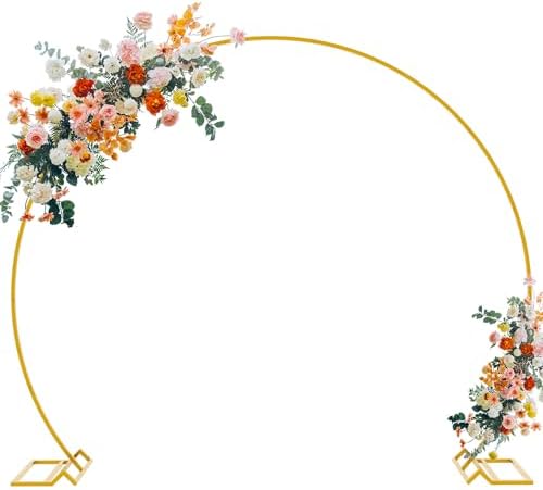 Fomcet Round Backdrop Stand Gold 7.2ft Circle Arch Large Metal Wedding Arch by Fomcet